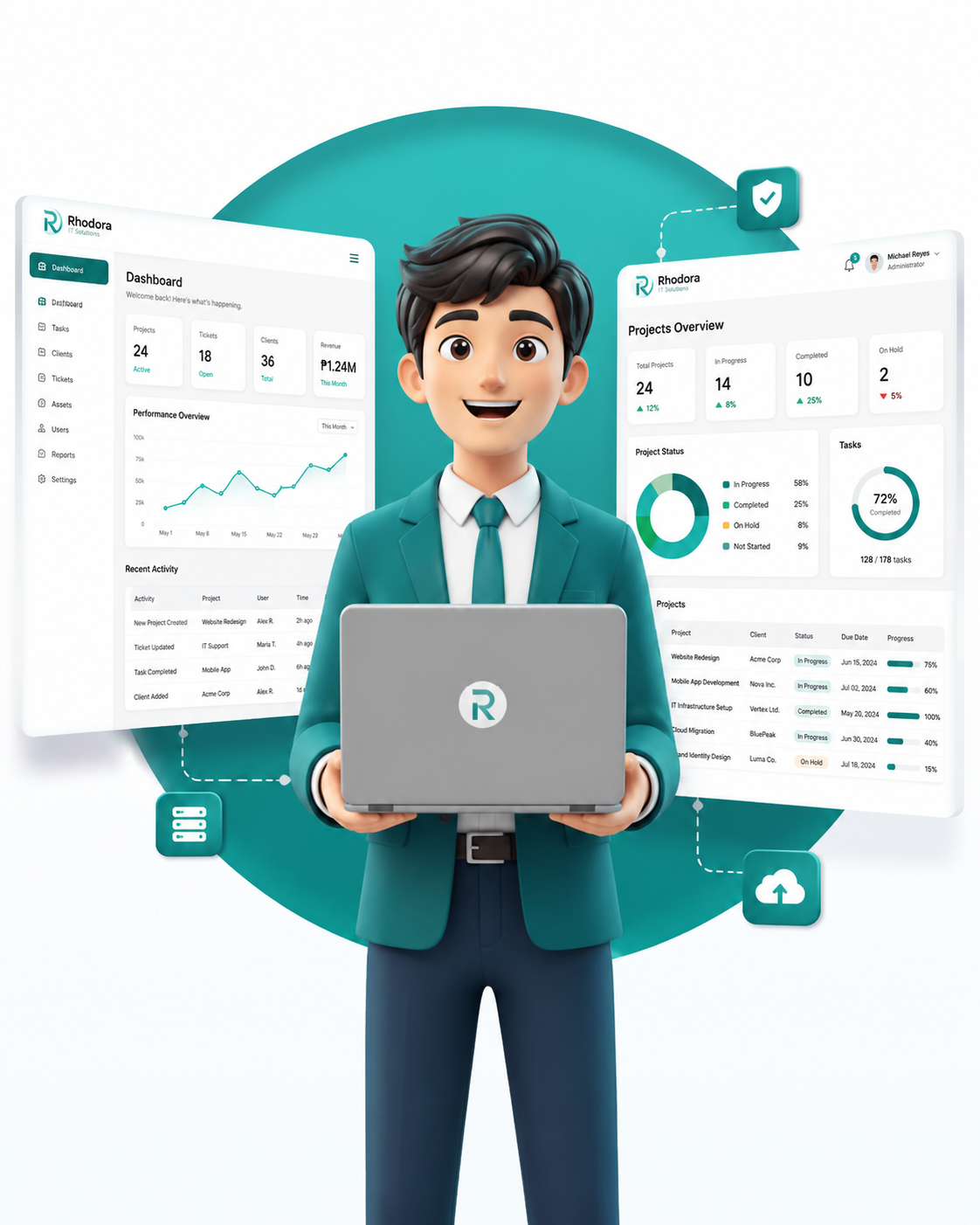 Rhodora IT Solutions digital business illustration